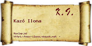Kazó Ilona névjegykártya